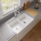 Alfi Brand 33 inch x 20 inch Workstation Double Bowl Step Rim Fireclay Farm Sink w Accessories ABFS3320D-W - alternate 4